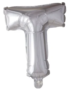 Folie ballong Sølv 41 cm - Bokstaven T