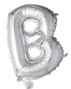 Folie ballong Sølv 41 cm - Bokstaven B