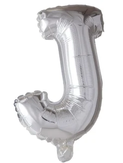 Folie ballong Sølv 41 cm - Bokstaven J