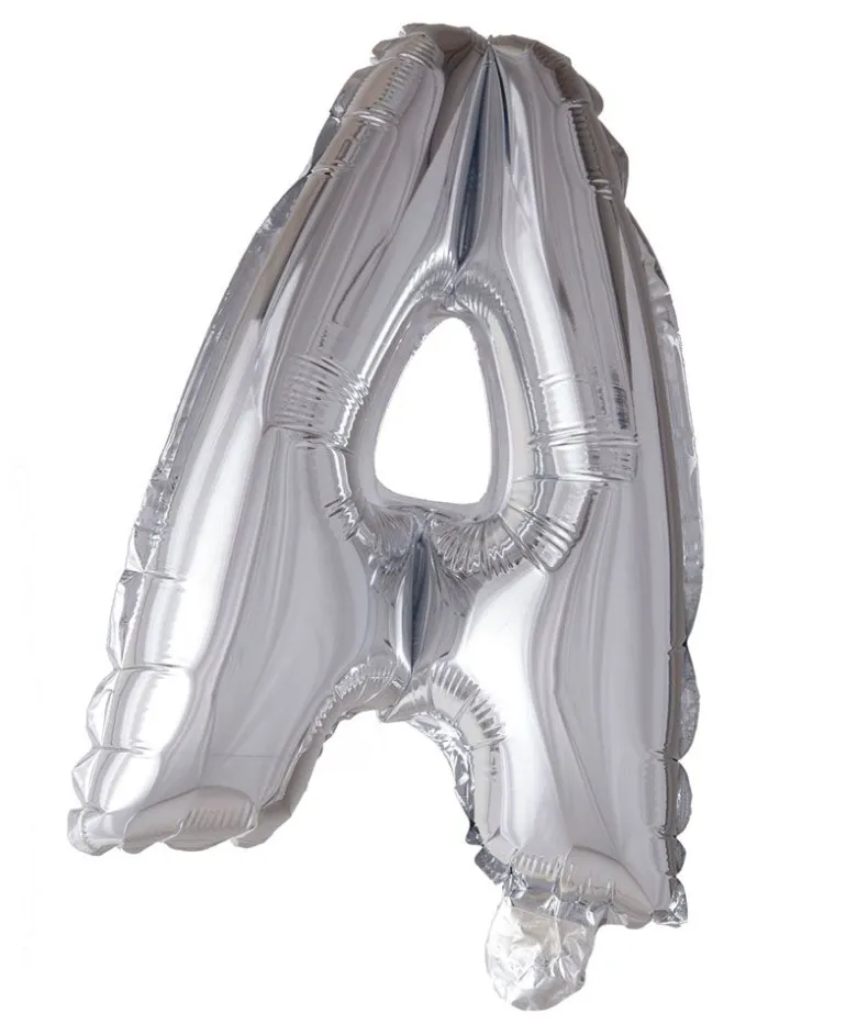 Folie ballong Sølv 41 cm - Bokstaven A