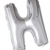 Folie ballong Sølv 41 cm - Bokstaven H