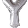 Folie ballong Sølv 41 cm - Bokstaven Y