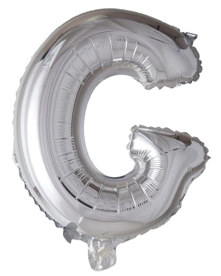 Folie ballong Sølv 41 cm - Bokstaven G