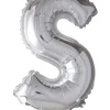 Folie ballong Sølv 41 cm - Bokstaven S