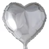 Folie ballong Sølv 46 cm - Hjerte