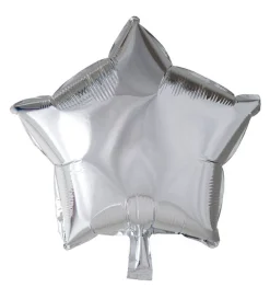 Folie ballong Sølv 46 cm - Stjerne