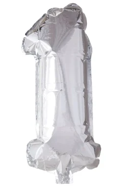 Folie ballong Sølv 41 cm - Tallet 1