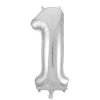 Folie Ballong Sølv 86 cm - Tallet 1