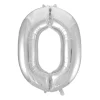 Folie Ballong Sølv 86 cm - Tallet 0