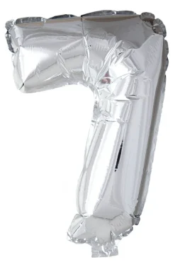 Folie ballong Sølv 41 cm - Tallet 7