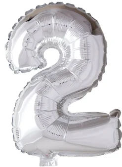 Folie ballong Sølv 41 cm - Tallet 2