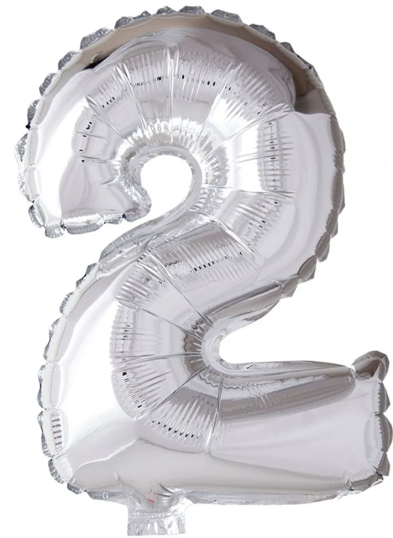 Folie ballong Sølv 102 cm - Tallet 2