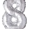 Folie ballong Sølv 102 cm - Tallet 8