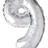 Folie ballong Sølv 41 cm - Tallet 9