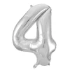 Folie Ballong Sølv 86 cm - Tallet 4