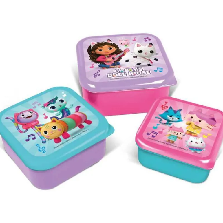 Gabby's Dollhouse 3-Pakning Snack/Matboks