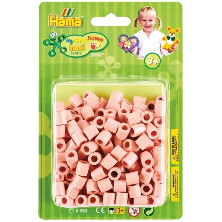 Hama Maxi Perlesett blisterpakke 250 perler - Matt Rosa