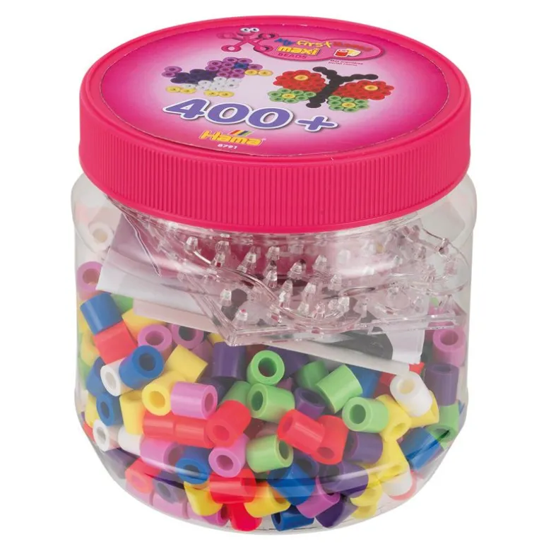 Hama Maxi Perlesett i boks 400 perler - Rosa
