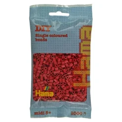 Hama Midi 1000 Perler - Kirsebærrød 114