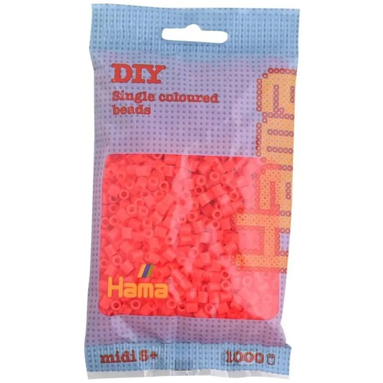 Hama Midi 1000 Perler - Neon Rød 35