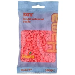 Hama Midi 1000 Perler - Pastell Rød 44