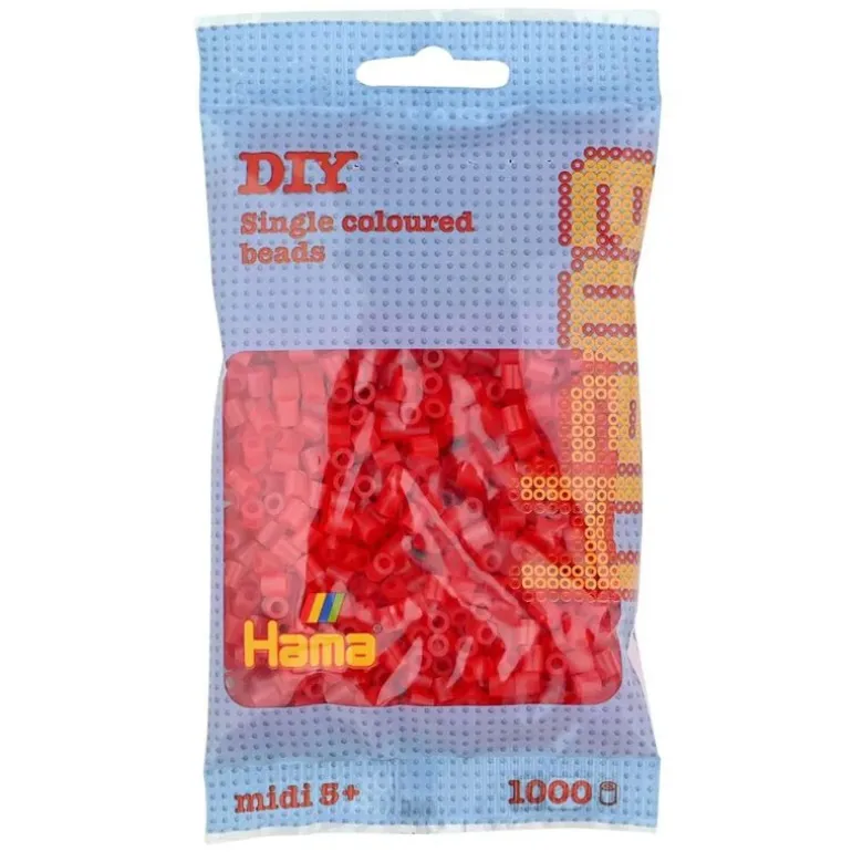 Hama Midi 1000 Perler - Transparent Rød 13