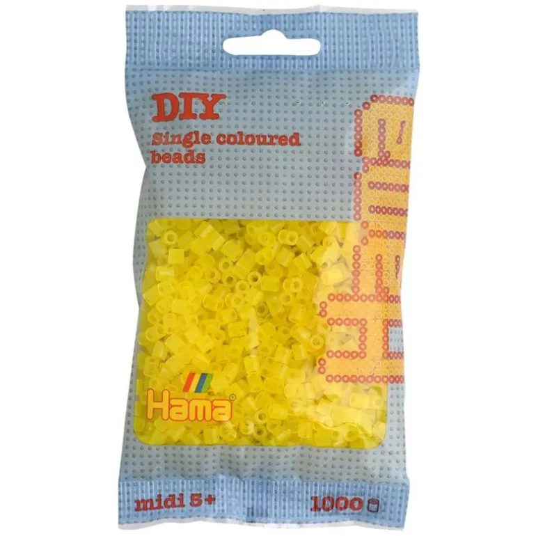 Hama Midi 1000 Perler - Transparent Gul 14