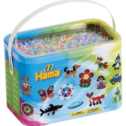 Hama Midi 10000 Perler i Bøtte - Pastell Mix 50