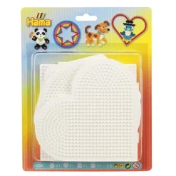 Hama Midi Perlebrett 4-pakning - Hjerte, sirkel, firkant og sekskant