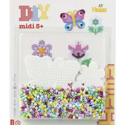 Hama Midi Perlesett Blisterpakke 1100 Perler - Sommerfugl og Blomst