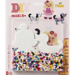 Hama Midi Perlesett Blisterpakke 1100 Perler - Hund og Dukke