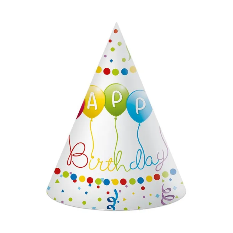 Happy Birthday Bursdagshatt - 6 stk