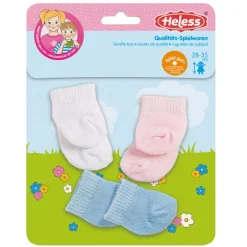 Heless Dukkeklær 28-35 cm - 3-pakning med pastell sokker
