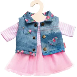 Heless Dukkeklær 28-35 cm - Rosa Kjole m/ dongerivest