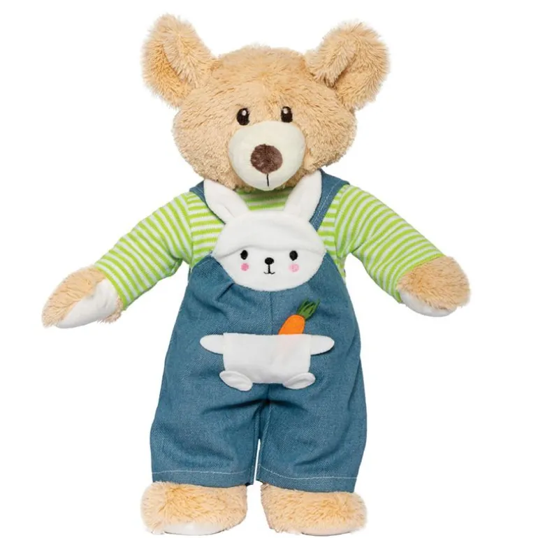 Heless Dukkeklær 28-35cm - "Bunny Lou" Snekkerbukse og Stripete Genser