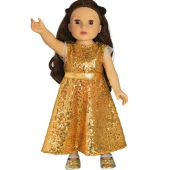 Heless Dukkeklær 35-45cm - Glamorøs Kjole i Gull