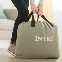 Intex Airbed hevet Queen size med el-pumpe og putestøtte 152x203x42 cm