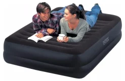 Intex Airbed hevet Queen size med el-pumpe og putestøtte 152x203x42 cm