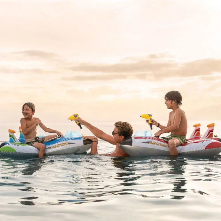 Intex Oppblåsbar Ride-On Blått Fly m/ vannpistol 117x117cm fra 3 år