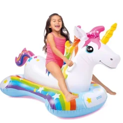 Intex Oppblåsbar Ride-On Enhjørning 163x86 cm fra 3 år