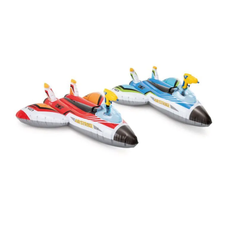 Intex Oppblåsbar Ride-On Rødt Fly m/ vannpistol 117x117cm fra 3 år
