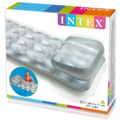 Intex 18-Pocket Bademadrass 188x71cm - Sølv