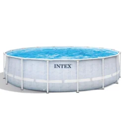 Intex Premium Prism Frame Chevron Rundt Rammebasseng 488x122cm med filterpumpe