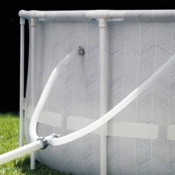 Intex Premium Prism Frame Chevron Rundt Rammebasseng 488x122cm med filterpumpe