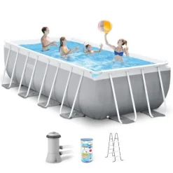 Intex Prism Frame Rektangulært Rammebasseng 488x244x107cm med filterpumpe