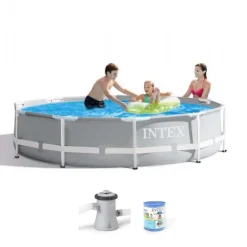 Intex Prism Frame Rundt Rammebasseng 305x76cm med filterpumpe