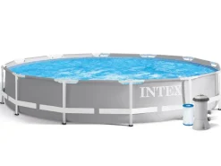 Intex Prism Frame Rundt Rammebasseng 366x76cm med filterpumpe