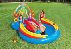 Intex Rainbow Ring Oppblåsbart Bade- og Aktivitetssenter 297x193x135cm fra 3 år