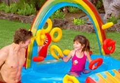 Intex Rainbow Ring Oppblåsbart Bade- og Aktivitetssenter 297x193x135cm fra 3 år