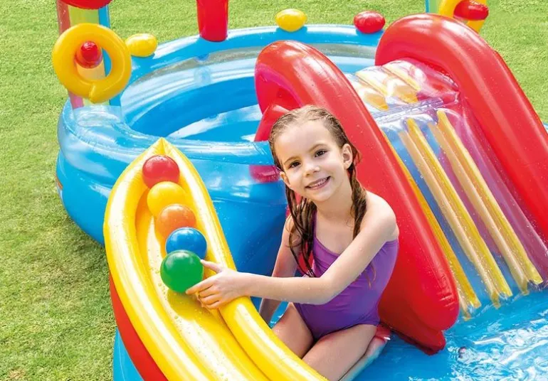 Intex Rainbow Ring Oppblåsbart Bade- og Aktivitetssenter 297x193x135cm fra 3 år